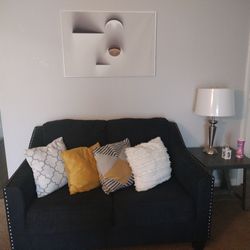 Navy blue Couch And Loveseat w/ end Tables