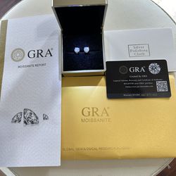 2ct GRA Certified Moissanite Diamond Earring 