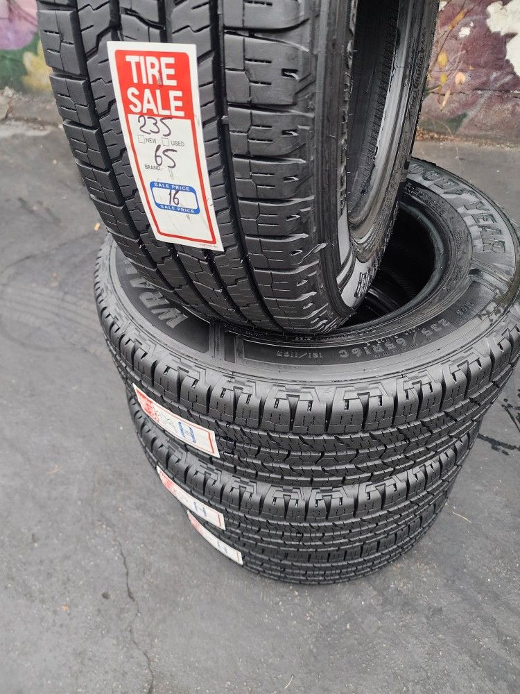 235/65R16C TIRES QTY4 SET NEW GOOD YEAR WRANGLER  WITH INSTALLATION AND BALANCE 