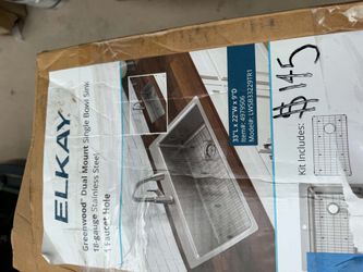 BRAND NEW STAINLESS STEEL SINK 33"X22"X9"