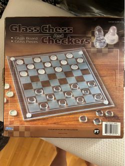 Glass Chess and Checker Set