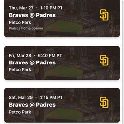 Padres Vs Braves Saturday 2 Tickets 