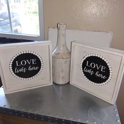 Two Wooden Farmhouse Signs Please Read 