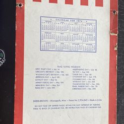 NAVY OIL CO INC. 1976 U.S. 200th Year Anniversary Independence Year Calendar