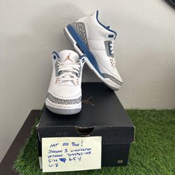 Nike Air Jordan 3 Retro Washington Wizards DM0967-148 GS Size 6.5 Wmns Size 8