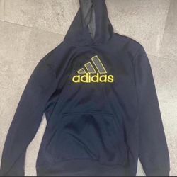 Men Blue And Yellow Addias Hoodie