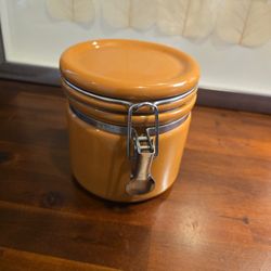 Ceramic Canister with Clamp Lid – Boho Kitchen Storage
