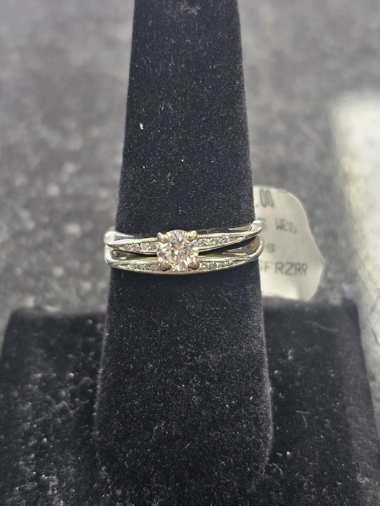 18kt WG Diamond Wedding Set. (C-5) SIZE 6. TDW: 39ct ASK FOR RYAN. #4(contact info removed)717-01