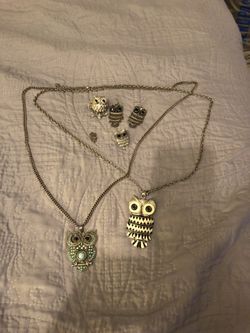 6 pieces of owl fantasy jewelry