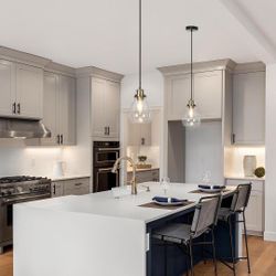 Modern Teardrop 1-Light Black and Brass Pendant Light