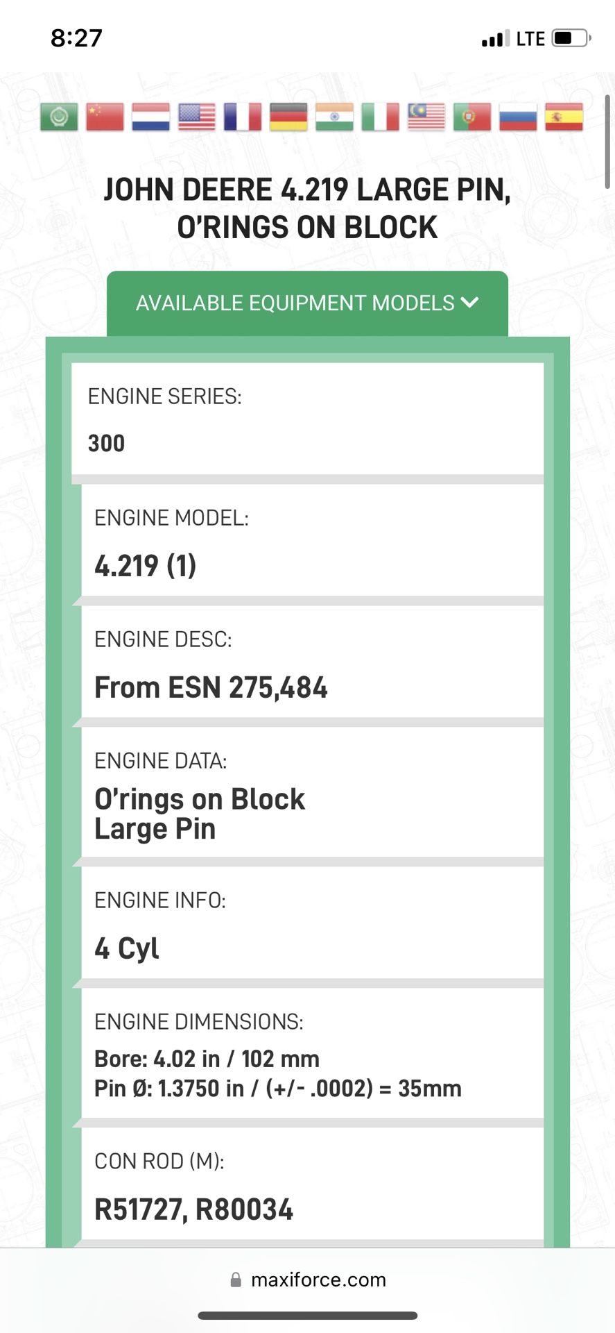 Tractor Engine Parts