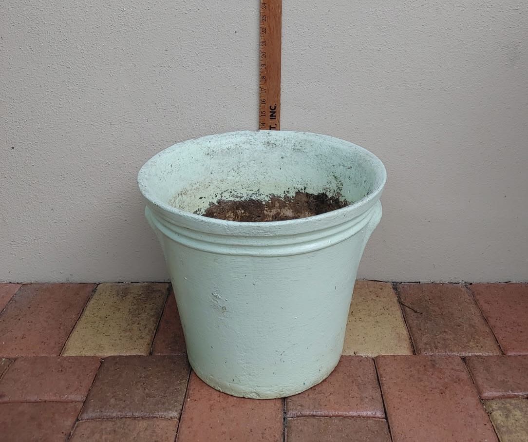 Preowned concrete flower pot 14 inch tall