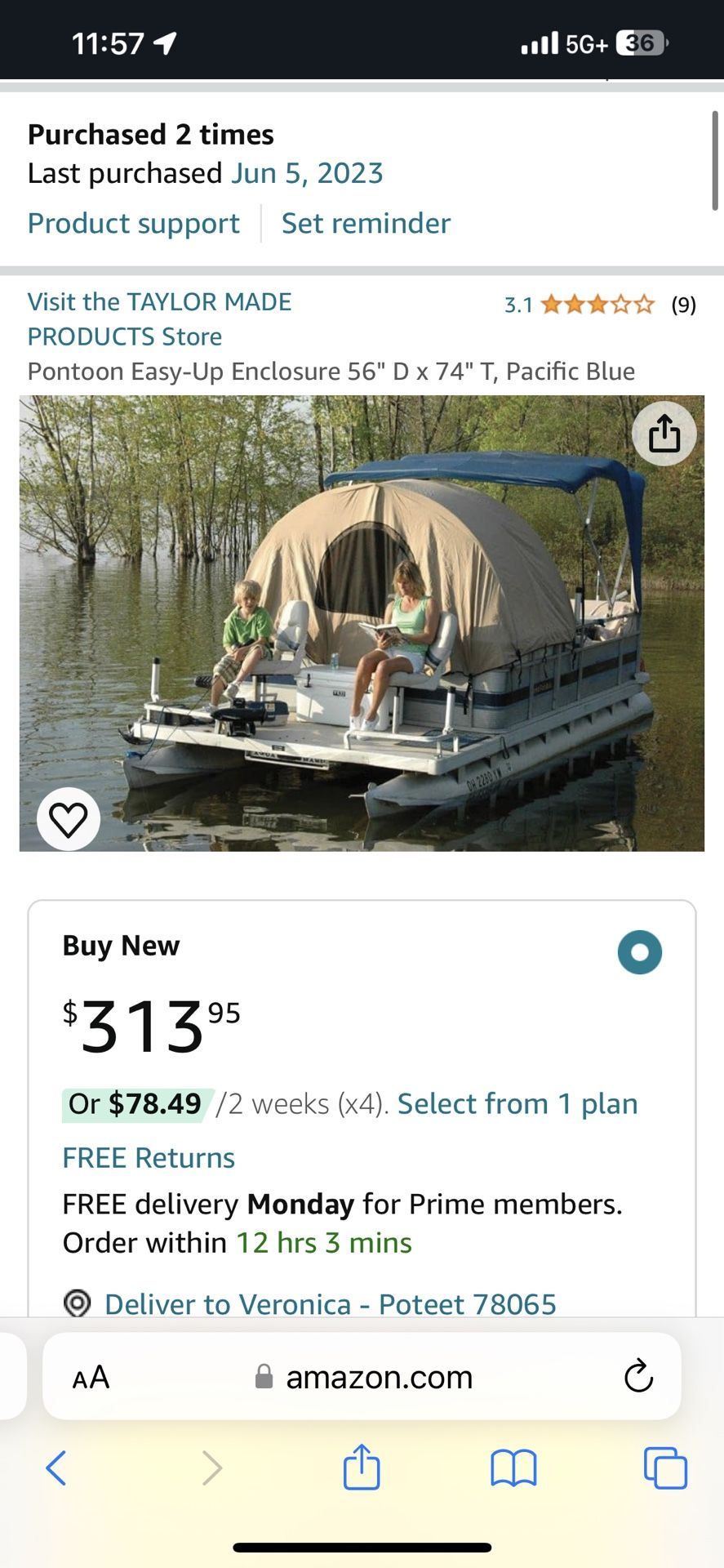 Pontoon Boat Tent for Sale in San Antonio, TX - OfferUp