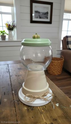 Handcrafted Fall Gumball Machine Candy Bowl