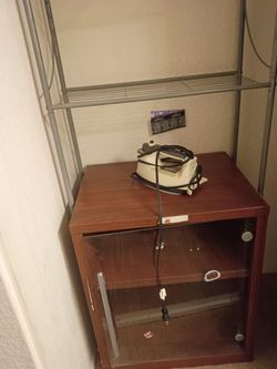Wood Cabinet with Glass Door