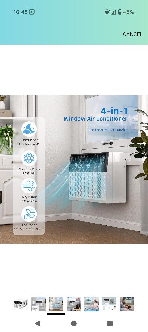 Antarctic Star 12,000 BTU U-Shaped Window Air Conditioner