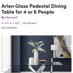 Arien Glass Pedestal Table