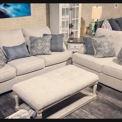 Linen 2 Piece Sofa & Loveseat / Living Room Set 👍 Brand New 👍 Fast Delivery 🚚 