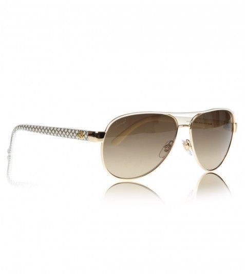 GUCCI Brown/Ivory Aviator Sunglasses