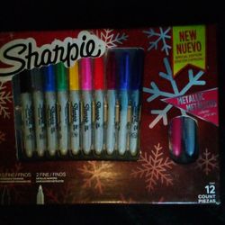 New Sharpie 12 Count W/Holiday Metallics 