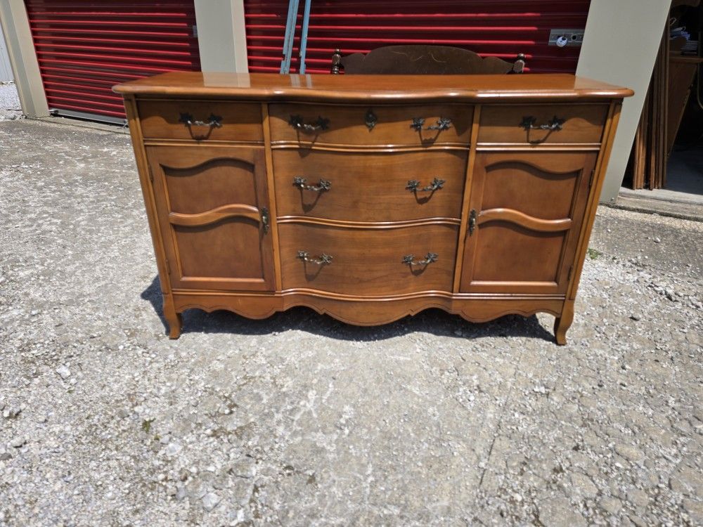 Vintage pecan wood finish Buffet / Side Server