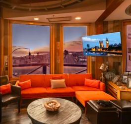 MCM Futon Couch from Historic Seal Beach Water Tower