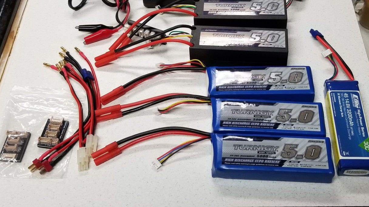 5 Lipo Batteries RC