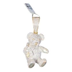 10k GOLD TEDDY BEAR DIAMOND PENDENT  0.80