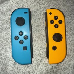 Used Set Of Nintendo Joy-Cons (Blue-Left, Orange-Right)