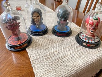 Horror faces in glass dome