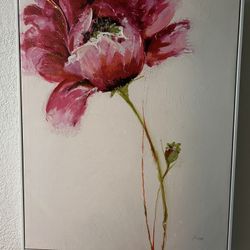 FOR SALE/Pink Floral Framed Wall Art