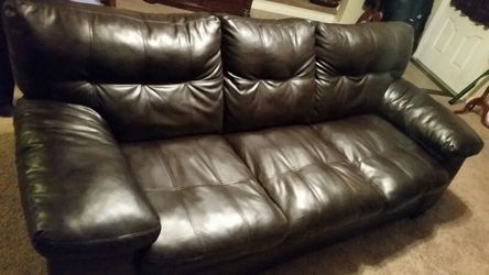 Signature Design by Ashley Commando Sofa in Dark Brown Leather