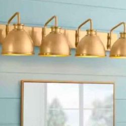 Hampton Bay Tallulah 30 in. 4-Light Gold Bathroom Vanity Light