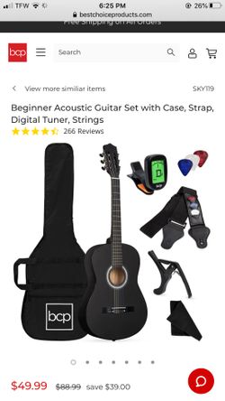 Brand new Beginner Acoustic Guitar Set with Case, Strap, Digital Tuner, Strings