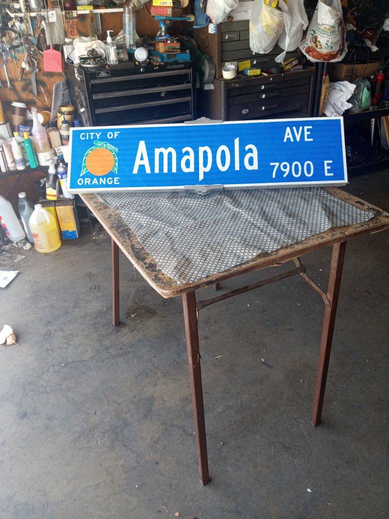 For Sale Street Sign Amapola Of City Of Orange 