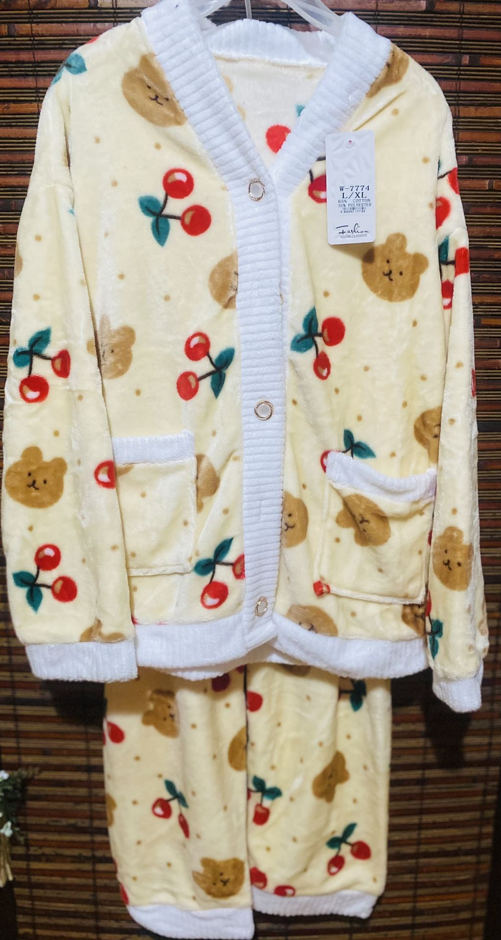 Yellow Bear π» Cherry π Pajama Set L/XL