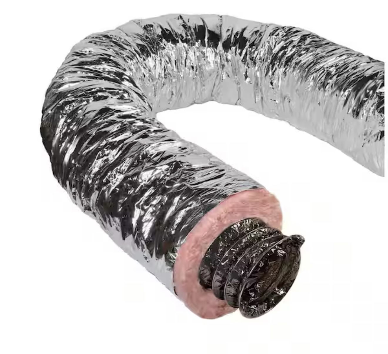 Master Flow 4 in. x 25 ft. Insulated Flexible Duct R8 Silver Jacket