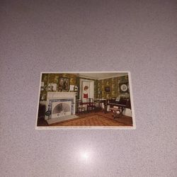 VINTAGE 1915-30 THE PARLOR, LONGFELLOW'S OLD HOME, PORTLAND, ME. UNUSED POSTCARD 