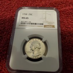 1958  25C QUARTER  MS65