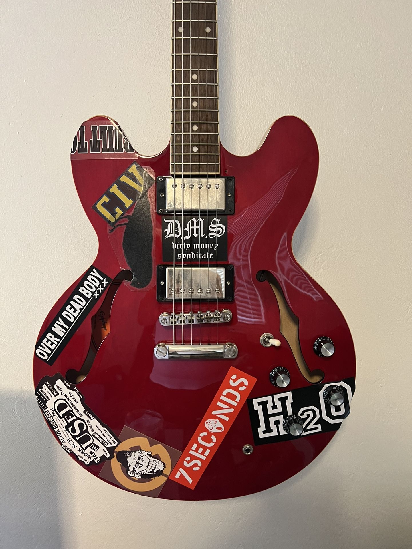 Tom Delonge ES-335 BCR Stickered Guitar