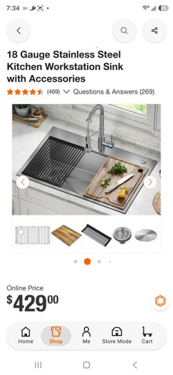 Stainless Steel Kitchen Workstation Sink