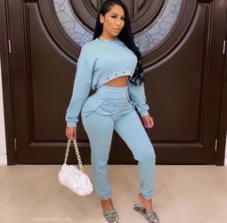 Blue Boutique Criss Cross 2pc Suit (Large)