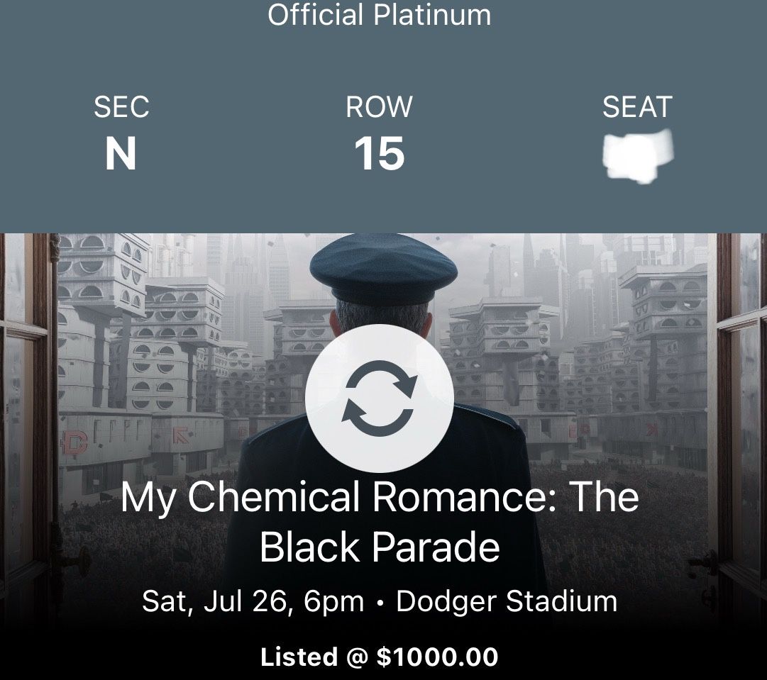 2 My Chemical Romance FLOOR tix