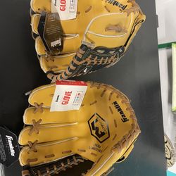 2 New Franklin baseball gloves 