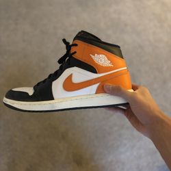 Jordan 1 Mid Black And Orange 