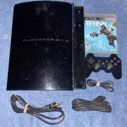 SONY PLAYSTATION 3 PS3 BACKWARDS COMPATIBLE CONSOLE SYSTEM WITH ALL CORDS, REMOTE CONTROLLER & VIDEO GAME