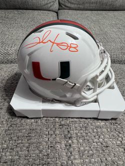 Clinton Portis Signed Autographed University of Miami Canes Mini Helmet Beckett