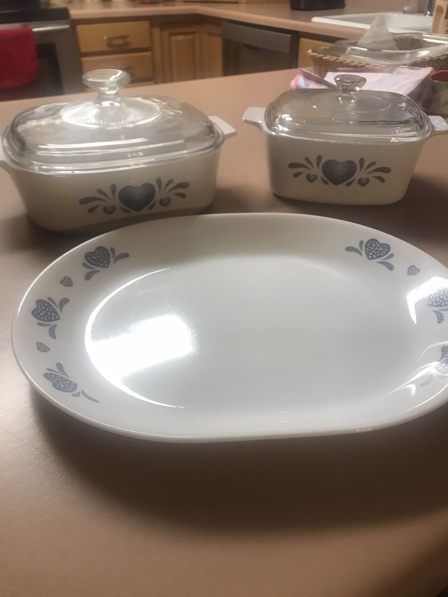 Blue Hearts Corningware
