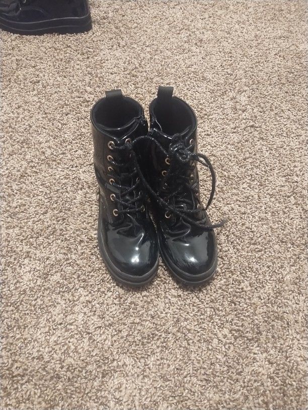 H&M black booties size 2 girls 