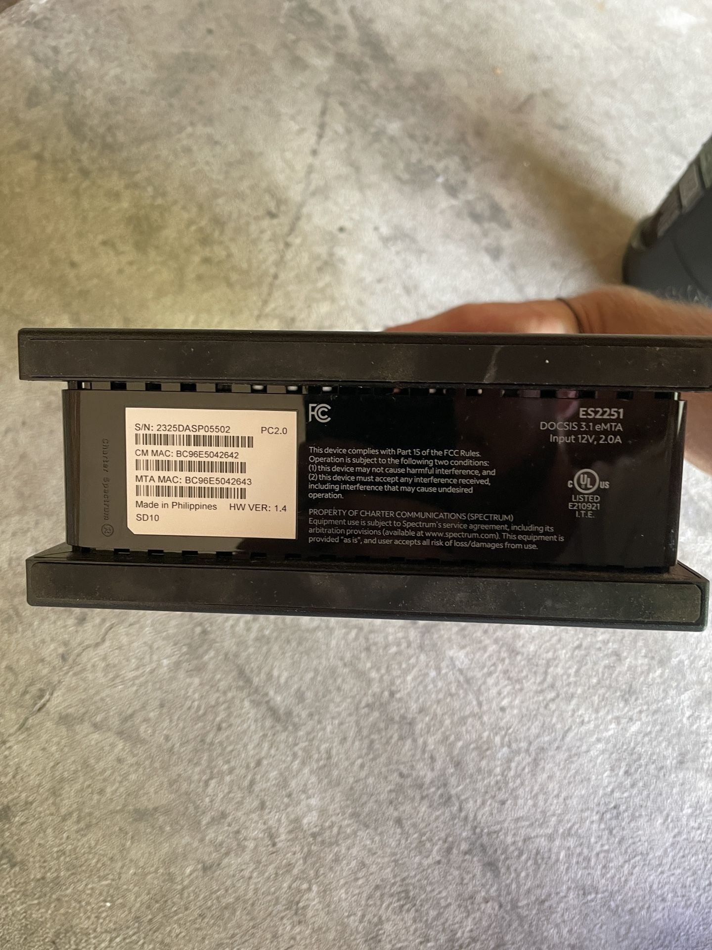 Spectrum Wifi 6 router and modem